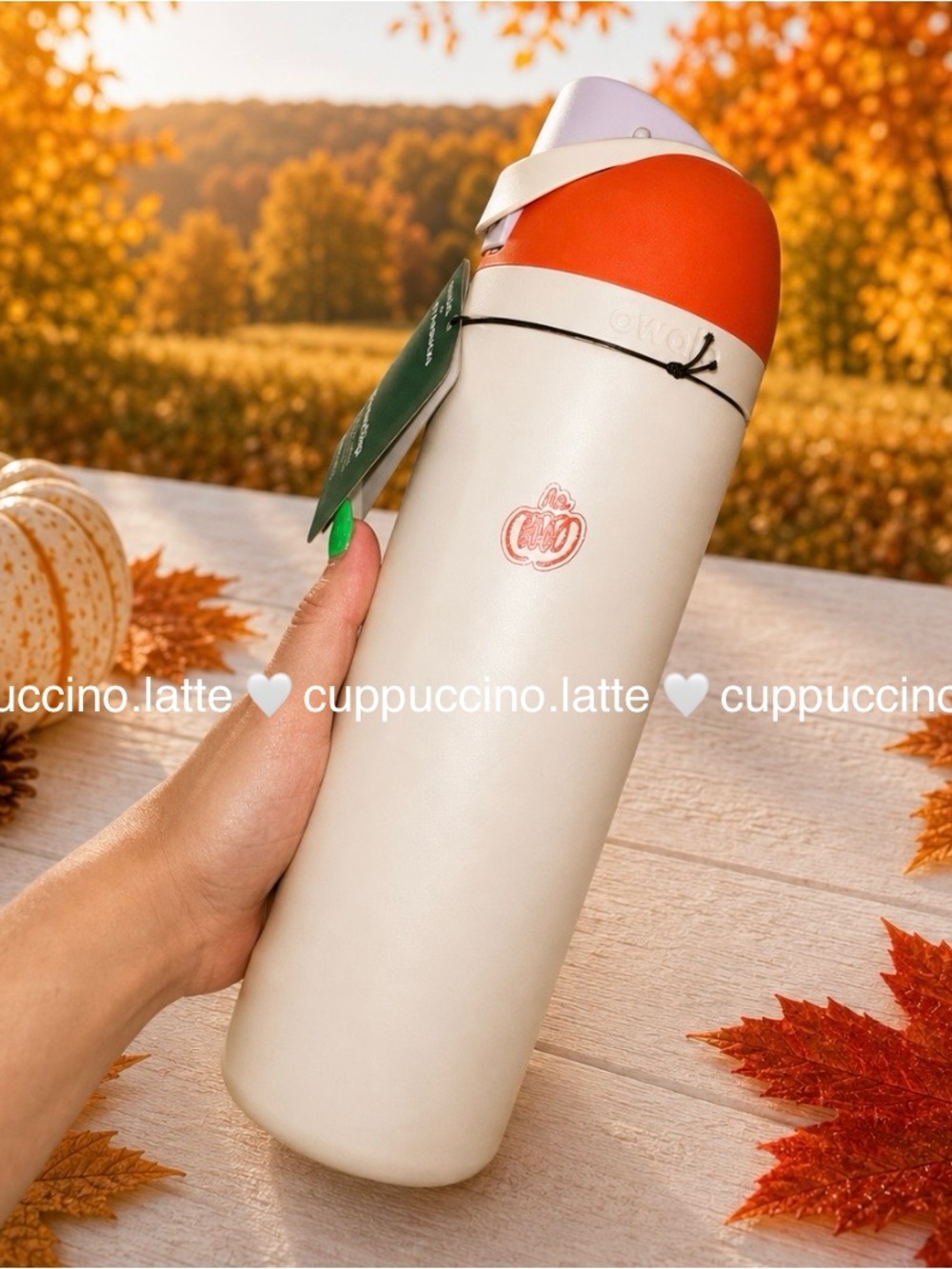 🍂NWT🎃Starbucks x Owala 2026 Fall Autumn Cream Pumpkin Stainless Steel Bottle